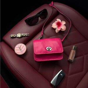 Coach Hot Pink Leather Mini Crossbody Bag